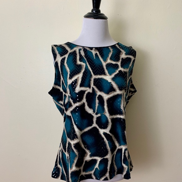 SOLD!! MSK sleeveless blouse women's size large sequined - Picture 8 of 10